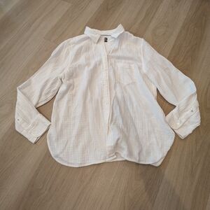 NWT JC Crew Cotton White Button Up Long Sleeve Size 16